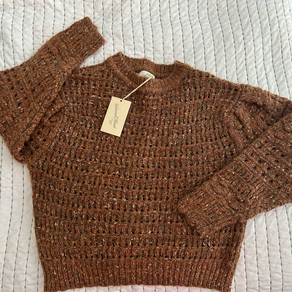Universal Thread Speckled Brown Knit Sweater